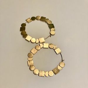 Anthropologie gold hoop earrings EUC